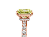 Rose gold Fancy Yellow Radiant  Cut Diamond Ring with Pavé Band and Four-Prong Setting_117