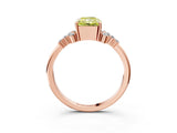 Rose gold Fancy Yellow Radiant Cut Diamond Ring with Side Stones and Four-Prong Setting_82