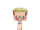 Rose gold Fancy Yellow Radiant Cut Diamond Ring with Side Stones and Four-Prong Setting_84