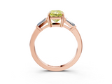 Rose gold Fancy Yellow Radiant  Cut Diamond Ring with Tapered Baguette Side Stones in Four-Prong Setting_6