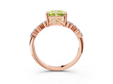 Rose gold Fancy Yellow Radiant Cut Diamond Scattered Round Accent Ring with Prong Setting_15