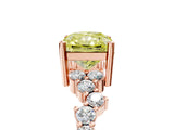 Rose gold Fancy Yellow Radiant Cut Diamond Scattered Round Accent Ring with Prong Setting_17
