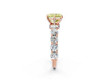 Rose gold Fancy Yellow Radiant Cut Diamond Side Stone Engagement Ring with Four-Prong Setting_26