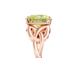 Rose gold Fancy Yellow Radiant Cut Diamond Solitaire Celtic Knot Ring with Four-Prong Setting_46
