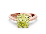 Rose gold Fancy Yellow Radiant Cut Diamond Solitaire Engagement Ring with Cathedral Setting and Four-Prong Mount_132