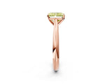 Rose gold Fancy Yellow Radiant Cut Diamond Solitaire Engagement Ring with Cathedral Setting and Four-Prong Mount_134