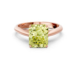 Rose gold Fancy Yellow Radiant Cut Diamond Solitaire Engagement Ring with Cathedral Setting and Four-Prong Mount_30