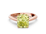 Rose gold Fancy Yellow Radiant Cut Diamond Solitaire Engagement Ring with Cathedral Setting and Four-Prong Mount_78