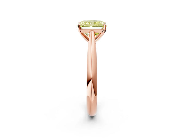 Rose Gold Radiant Cut Solitaire Cathedral Engagement Ring Setting for Fancy Yellow Center