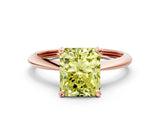 Rose gold Fancy Yellow Radiant Cut Diamond Solitaire Engagement Ring with Classic Band and Four-Prong Setting_12