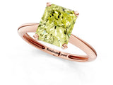 Rose gold Fancy Yellow Radiant Cut Diamond Solitaire Engagement Ring with Classic Band and Four-Prong Setting_13