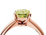 Rose gold Fancy Yellow Radiant Cut Diamond Solitaire Engagement Ring with Classic Band and Four-Prong Setting_16