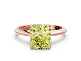 Rose gold Fancy Yellow Radiant Cut Diamond Solitaire Engagement Ring with Classic Band and Four-Prong Setting_36