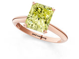 Rose gold Fancy Yellow Radiant Cut Diamond Solitaire Engagement Ring with Classic Band and Four-Prong Setting_37