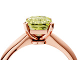 Rose gold Fancy Yellow Radiant Cut Diamond Solitaire Engagement Ring with Classic Band and Four-Prong Setting_40