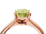 Rose gold Fancy Yellow Radiant Cut Diamond Solitaire Engagement Ring with Classic Band and Four-Prong Setting_90