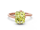 Rose gold Fancy Yellow Radiant Cut Diamond Solitaire Engagement Ring with Four-Prong Setting and Classic Band_20