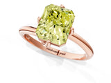 Rose gold Fancy Yellow Radiant Cut Diamond Solitaire Engagement Ring with Four-Prong Setting and Classic Band_21