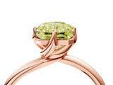 Rose gold Fancy Yellow Radiant Cut Diamond Solitaire Engagement Ring with Four-Prong Setting and Classic Band_24