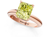 Rose gold Fancy Yellow Radiant Cut Diamond Solitaire Engagement Ring with Round Band and Four-Prong Setting_156