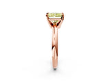 Rose gold Fancy Yellow Radiant Cut Diamond Solitaire Engagement Ring with Round Band and Four-Prong Setting_157
