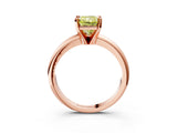 Rose gold Fancy Yellow Radiant Cut Diamond Solitaire Engagement Ring with Round Band and Four-Prong Setting_158