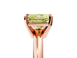 Rose gold Fancy Yellow Radiant Cut Diamond Solitaire Engagement Ring with Round Band and Four-Prong Setting_160