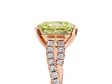 Rose gold Fancy Yellow Radiant Cut Diamond Solitaire Engagement Ring with Twisted Pavé Band and Four-Prong Setting_49