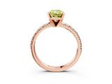 Rose gold Fancy Yellow Radiant Cut Diamond Solitaire Pavé Engagement Ring with Round Band and Prong Setting_16