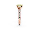 Rose gold Fancy Yellow Radiant Cut Diamond Solitaire Pavé Engagement Ring with Round Band and Prong Setting_57