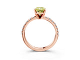 Rose gold Fancy Yellow Radiant Cut Diamond Solitaire Pavé Engagement Ring with Round Band and Prong Setting_76