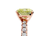 Rose gold Fancy Yellow Radiant Cut Diamond Solitaire Pavé Engagement Ring with Round Band and Prong Setting_78