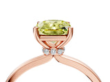 Rose gold Fancy Yellow Radiant Cut Diamond Solitaire Ring with Classic Band and Four-Prong Setting_4