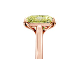 Rose gold Fancy Yellow Radiant Cut Diamond Solitaire Ring with Flower Prong Setting and Classic Band_17