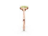 Rose gold Fancy Yellow Radiant Cut Diamond Solitaire Ring with Flower Prong Setting and Classic Band_88