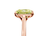 Rose gold Fancy Yellow Radiant Cut Diamond Solitaire Ring with Flower Prong Setting and Classic Band_91