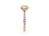 Rose gold Fancy Yellow Radiant Cut Diamond Solitaire Ring with Four-Prong Setting and Pavé Band_5