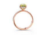 Rose gold Fancy Yellow Radiant Cut Diamond Solitaire Ring with Four-Prong Setting and Pavé Band_6
