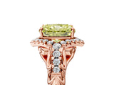 Rose gold Fancy Yellow Radiant Cut Diamond Solitaire Ring with Hidden Halo and Pavé Band_52