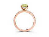 Rose gold Fancy Yellow Radiant Cut Diamond Solitaire Ring with Pavé Band and Four-Prong Setting_47