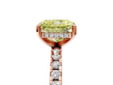 Rose gold Fancy Yellow Radiant Cut Diamond Solitaire Ring with Pavé Band and Four-Prong Setting_49