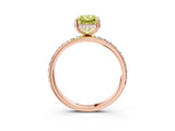 Rose gold Fancy Yellow Radiant Cut Diamond Solitaire Ring with Pavé Band and Hidden Halo_18
