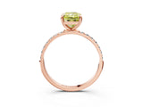 Rose gold Fancy Yellow Radiant Cut Diamond Solitaire Ring with Pave Band and Four Prong Setting_93