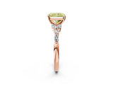 Rose gold Fancy Yellow Radiant Cut Diamond Solitaire Ring with Side Stones and Four-Prong Setting_39