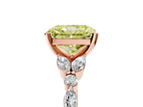 Rose gold Fancy Yellow Radiant Cut Diamond Solitaire Ring with Side Stones and Four-Prong Setting_42