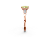 Rose gold Fancy Yellow Radiant  Cut Diamond Solitaire Ring with Tapered Baguette Accents and Four-Prong Setting_47