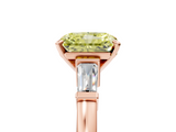 Rose gold Fancy Yellow Radiant  Cut Diamond Solitaire Ring with Tapered Baguette Accents and Four-Prong Setting_50