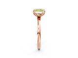 Rose gold Fancy Yellow Radiant Cut Diamond Solitaire Ring with Thin Band and Prong Setting_14