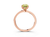 Rose gold Fancy Yellow Radiant Cut Diamond Solitaire Ring with Thin Band and Prong Setting_15
