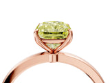 Rose gold Fancy Yellow Radiant Cut Diamond Solitaire Ring with Thin Band and Prong Setting_16